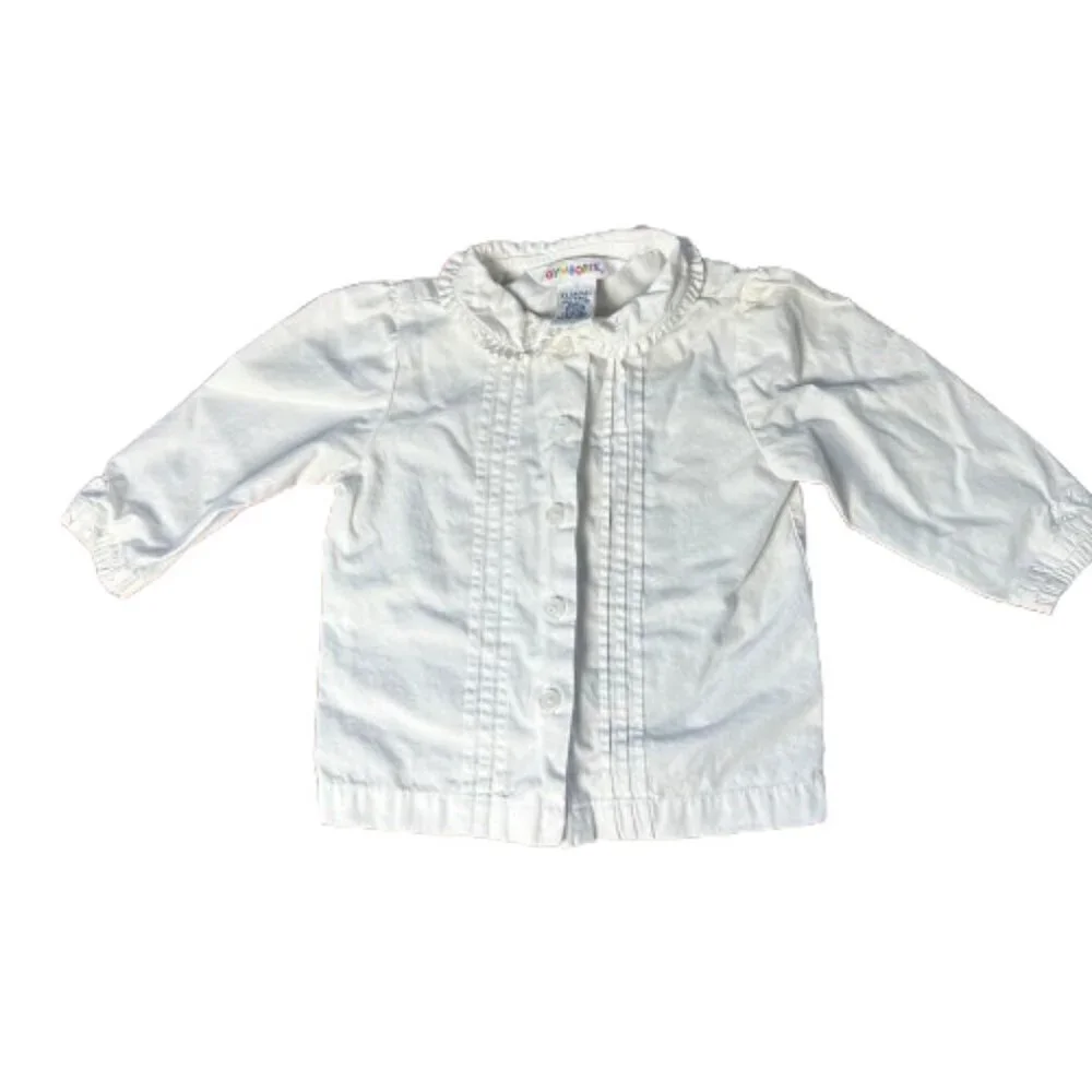 Vintage GYMBOREE Pintuck & Embroidery Cotton Long Sleeve Shirt Size 12-18 Months